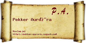 Pekker Auróra névjegykártya